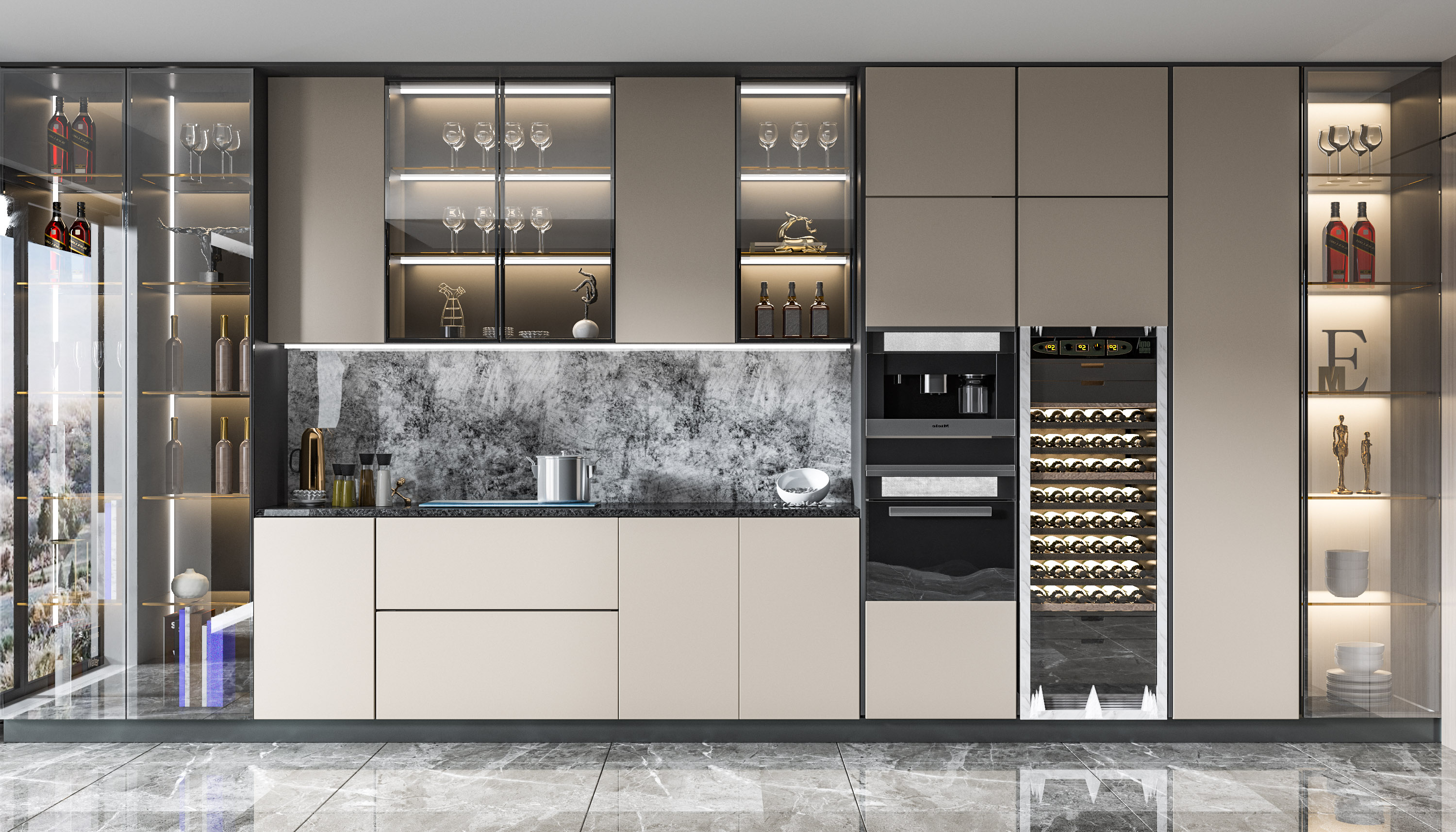 貴陽別墅餐邊柜設(shè)計